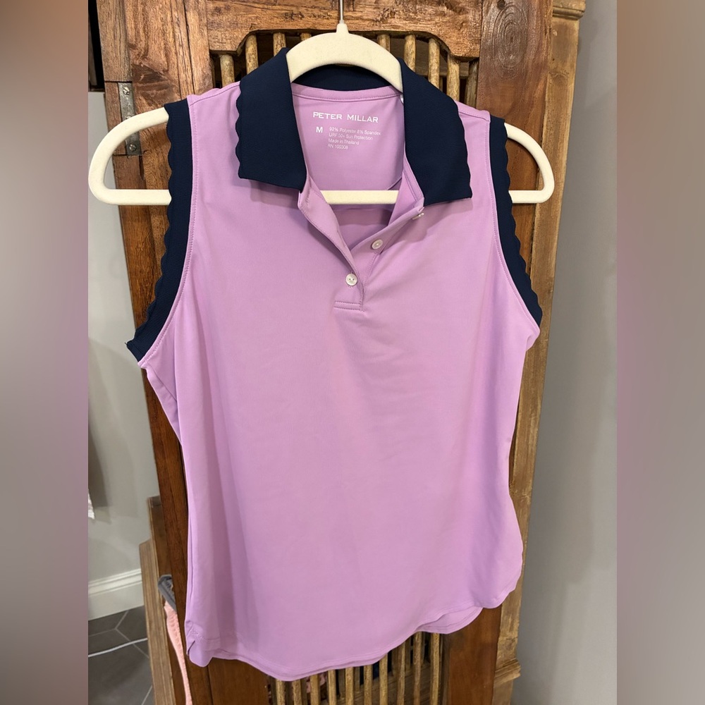 Peter Millar Lavender Sleeveless Polo Shirt
